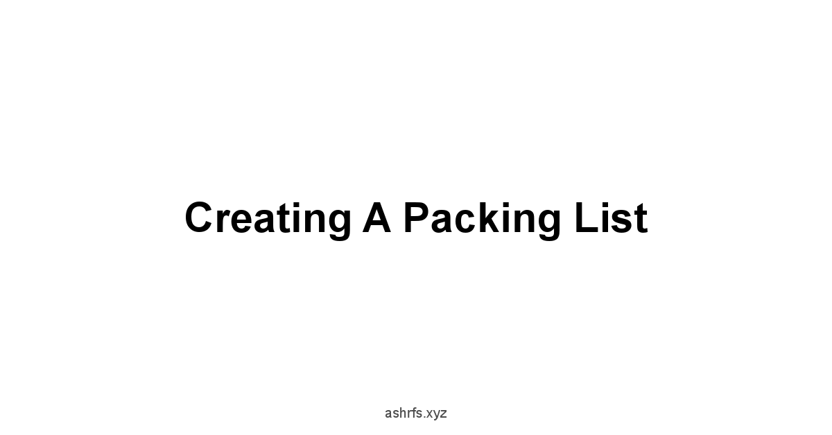 Creating a Packing List