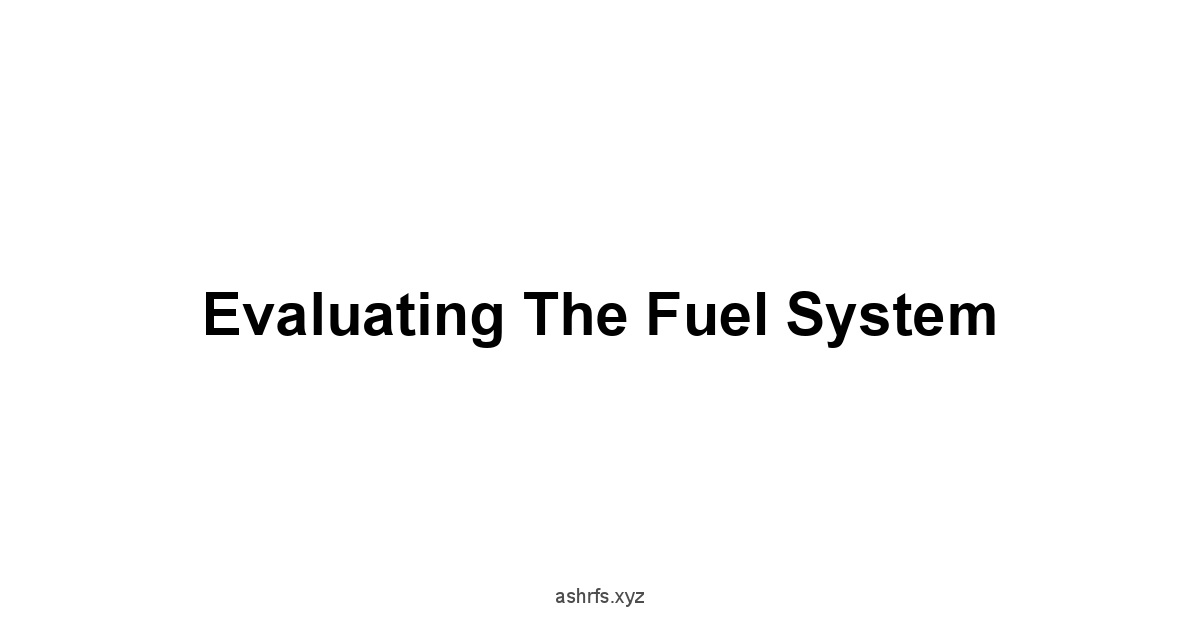 Evaluating the Fuel System