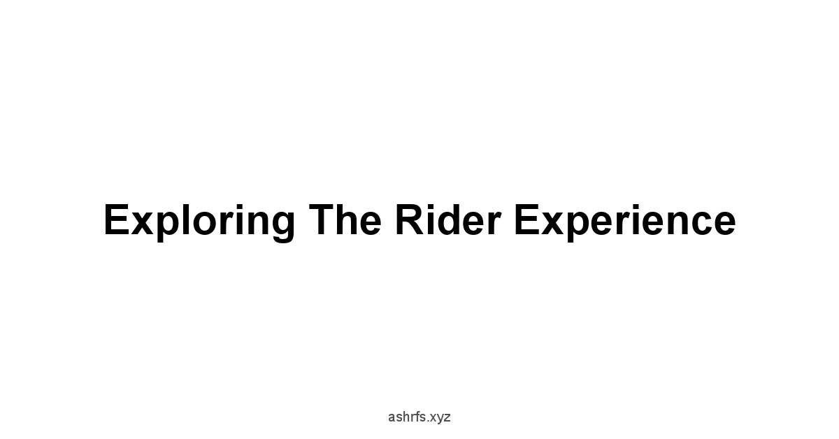 Exploring the Rider Experience