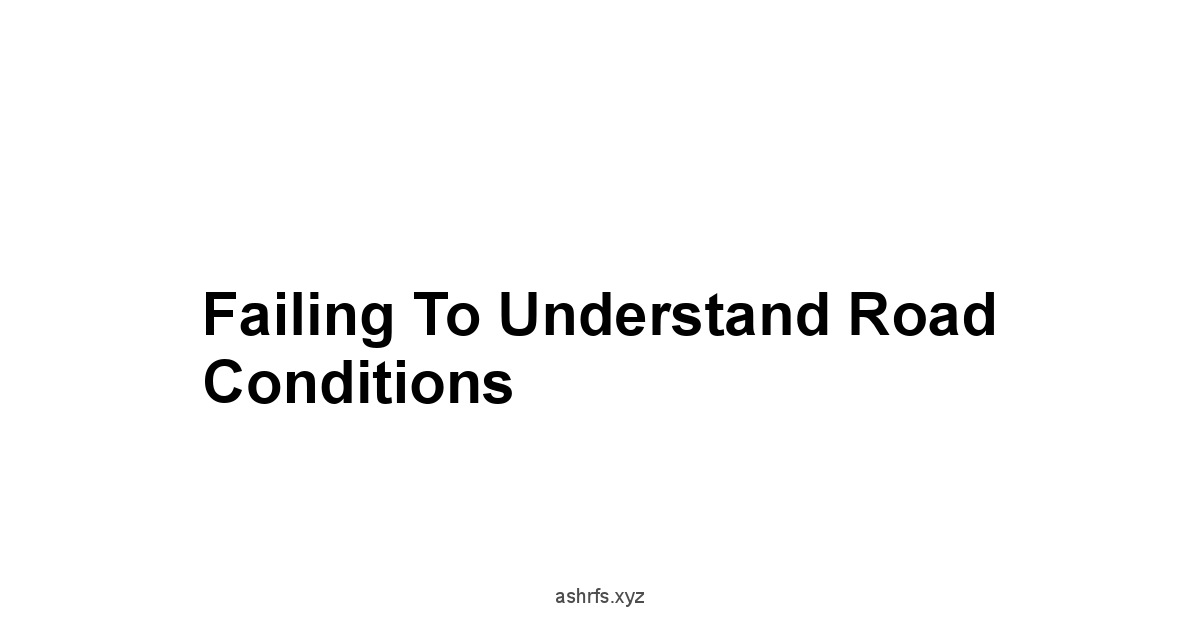 Failing to Understand Road Conditions