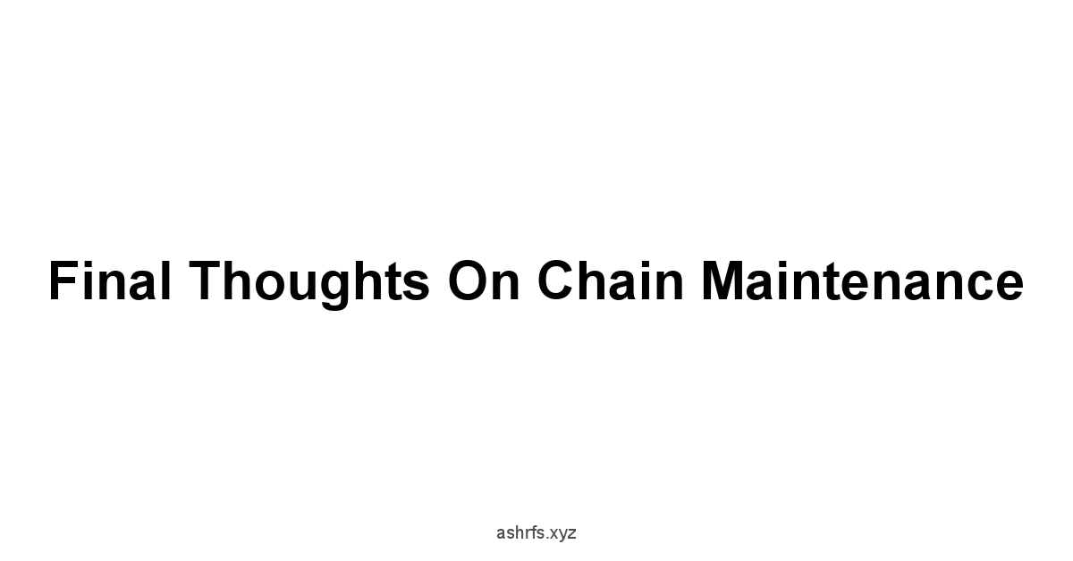 Final Thoughts on Chain Maintenance