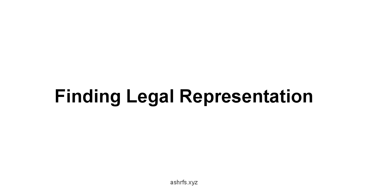 Finding Legal Representation