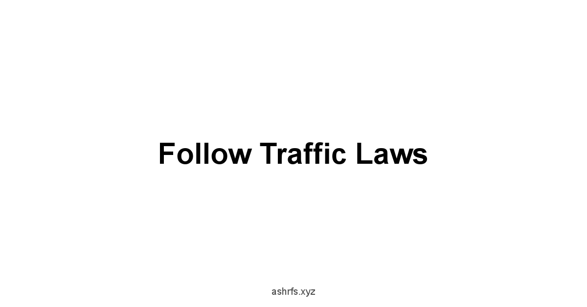 Follow Traffic Laws