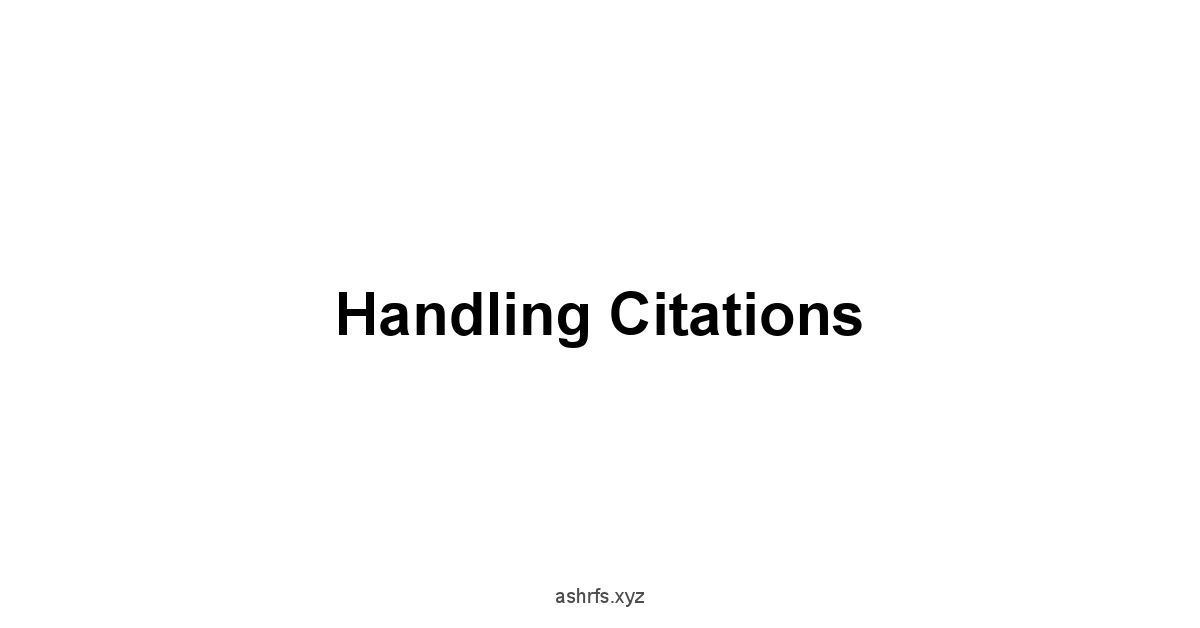 Handling Citations