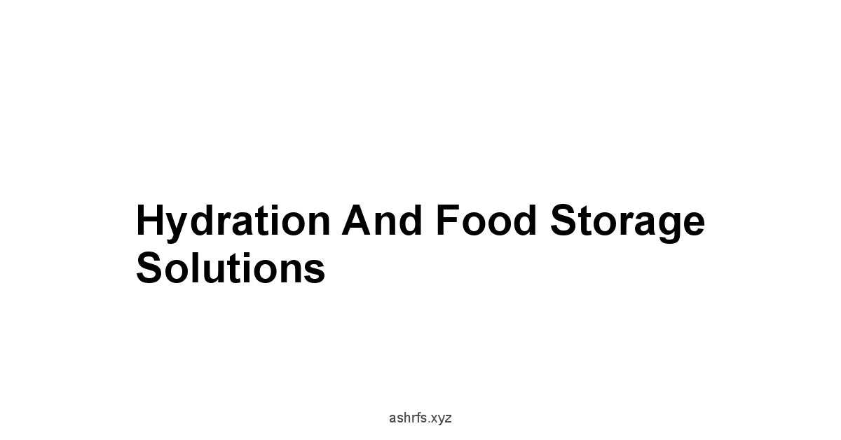 Hydration and Food Storage Solutions