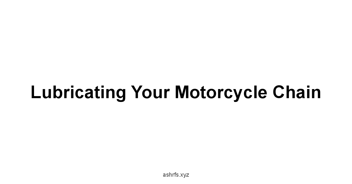 Lubricating Your Motorcycle Chain