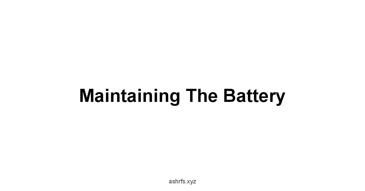 Maintaining the Battery