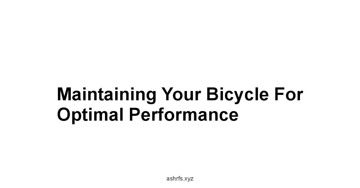 Maintaining Your Bicycle for Optimal Performance