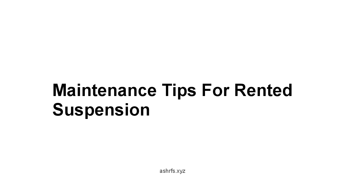 Maintenance Tips for Rented Suspension