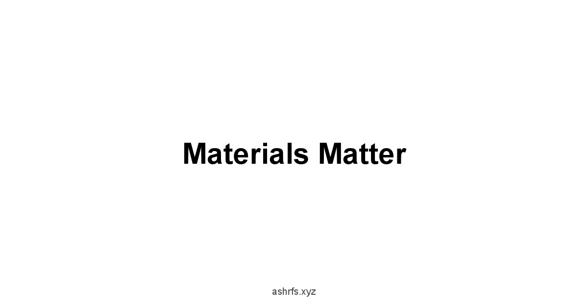 Materials Matter