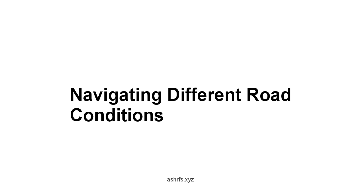 Navigating Different Road Conditions