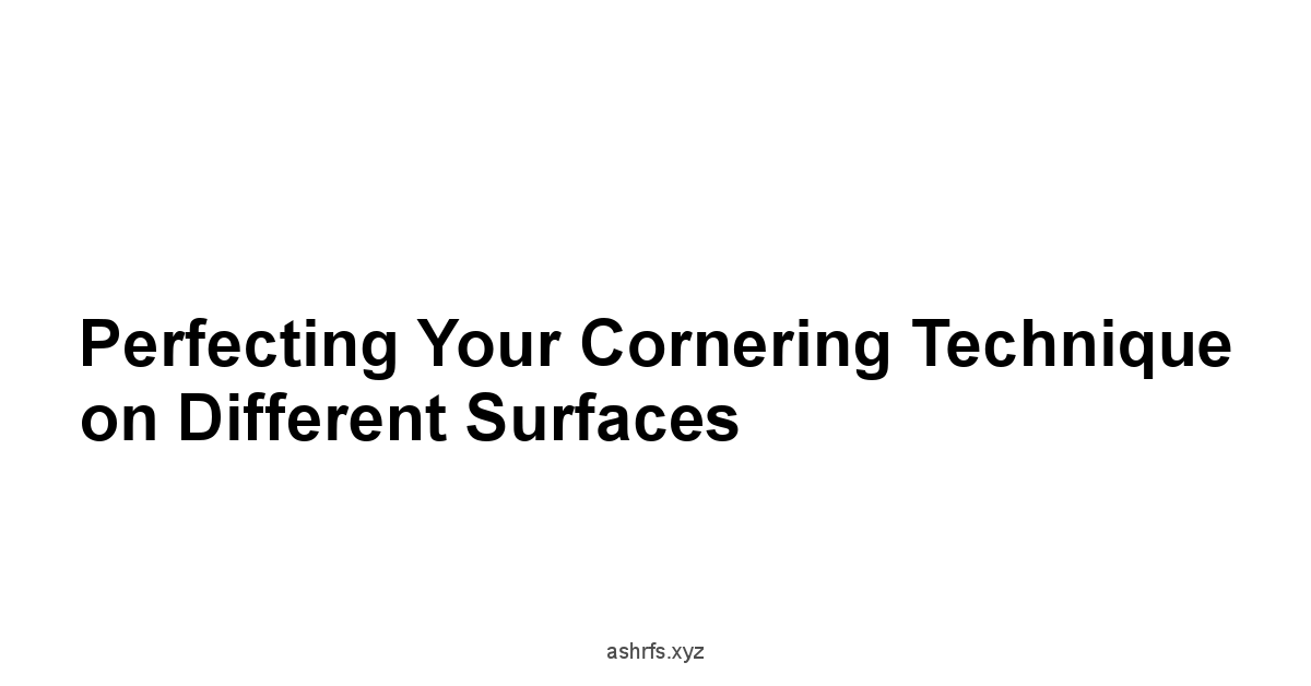 Perfecting Your Cornering Technique on Different Surfaces