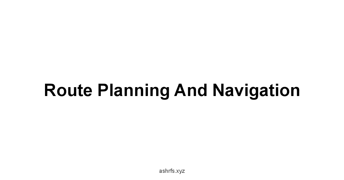 Route Planning and Navigation