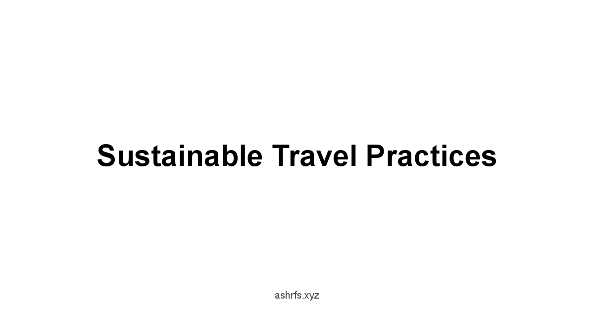 Sustainable Travel Practices