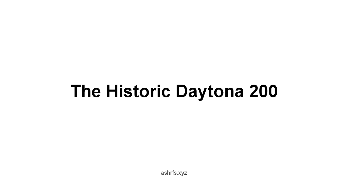 The Historic Daytona 200