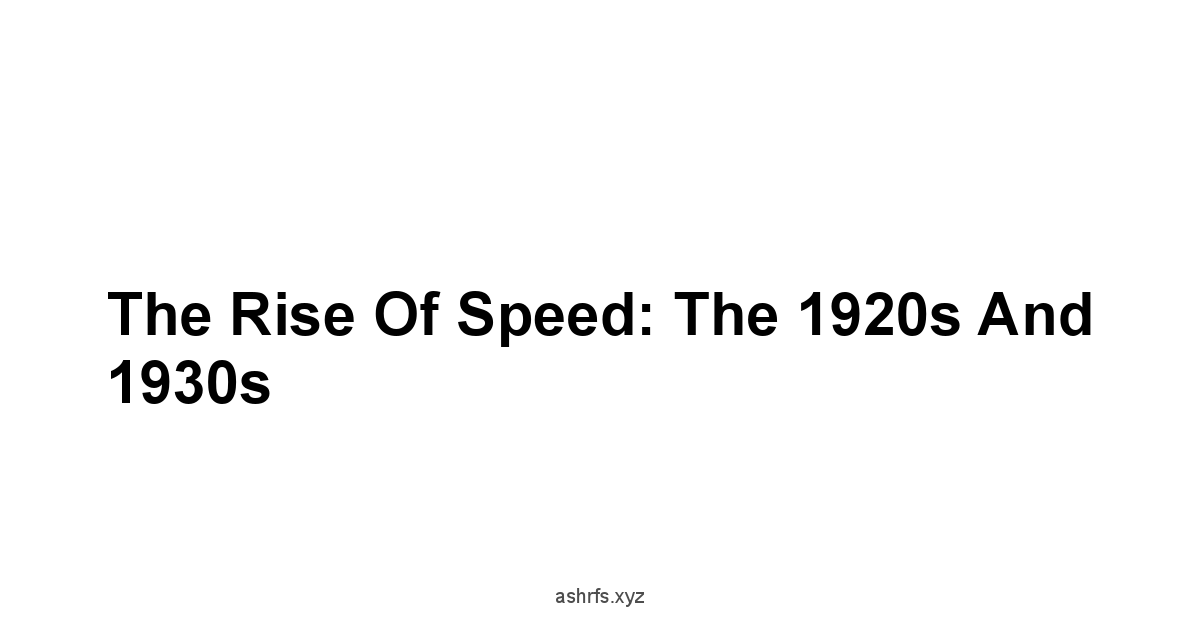 The Rise of Speed: The 1920s and 1930s