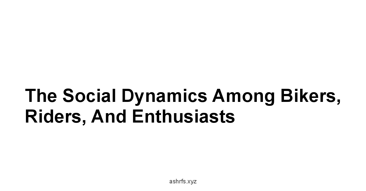 The Social Dynamics Among Bikers, Riders, and Enthusiasts